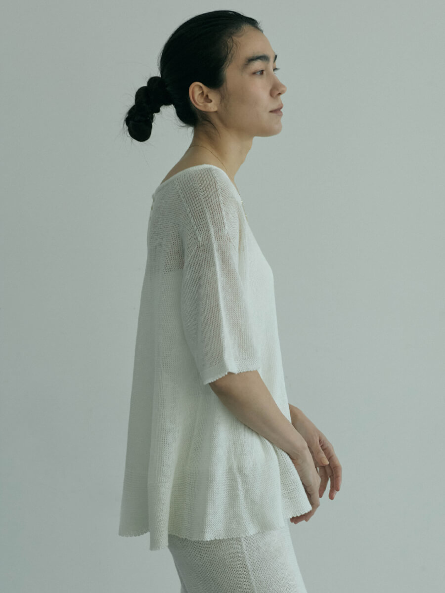 Linen knit pullover